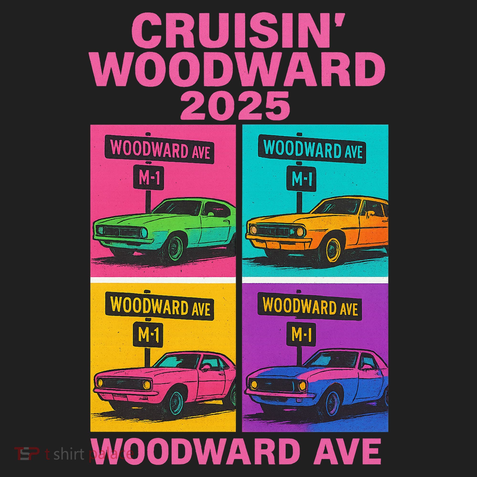 2025 Woodward Ave M1 Car Cruise Pop Art Women's Sweatshirt