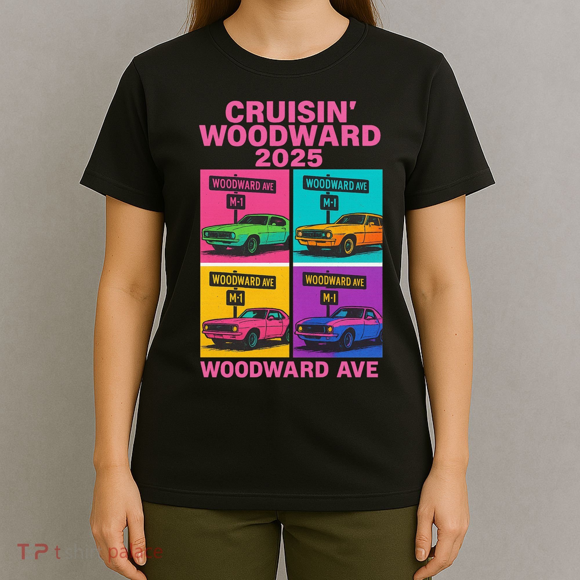 2025 Woodward Ave M1 Car Cruise Pop Art T-Shirt