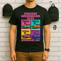 2025 Woodward Ave M1 Car Cruise Pop Art T-Shirt thumb 6