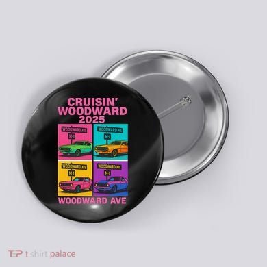 2025 Woodward Ave M1 Car Cruise Pop Art Button