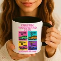 2025 Woodward Ave M1 Car Cruise Pop Art Coffee Mug thumb 3