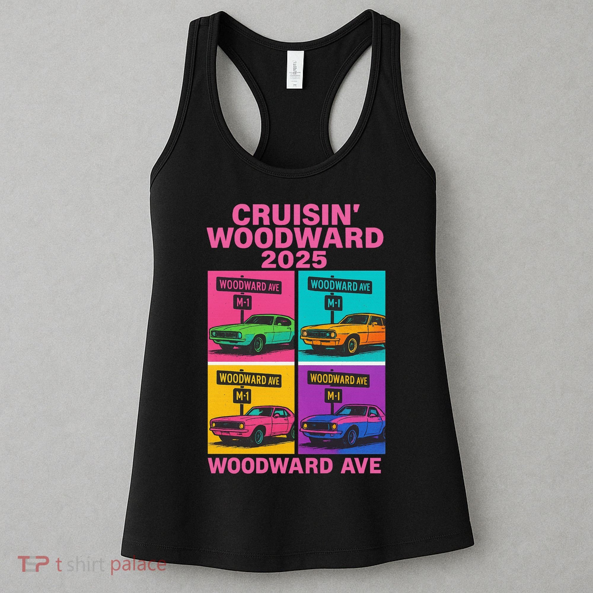 2025 Woodward Ave M1 Car Cruise Pop Art Women's Tank Top