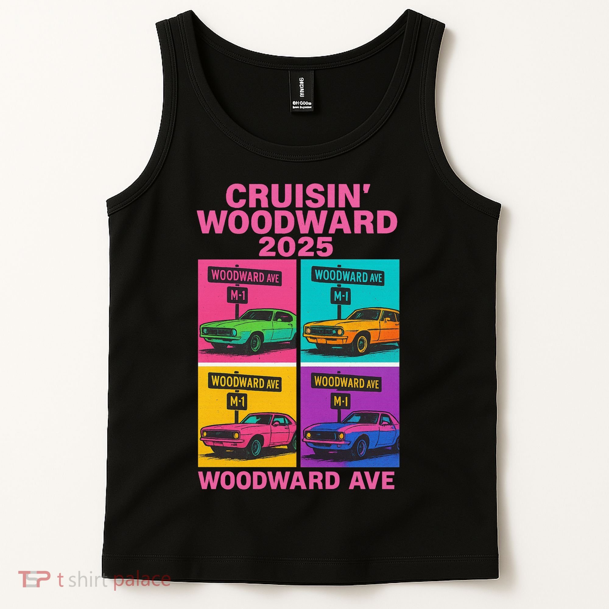 2025 Woodward Ave M1 Car Cruise Pop Art Tank Top