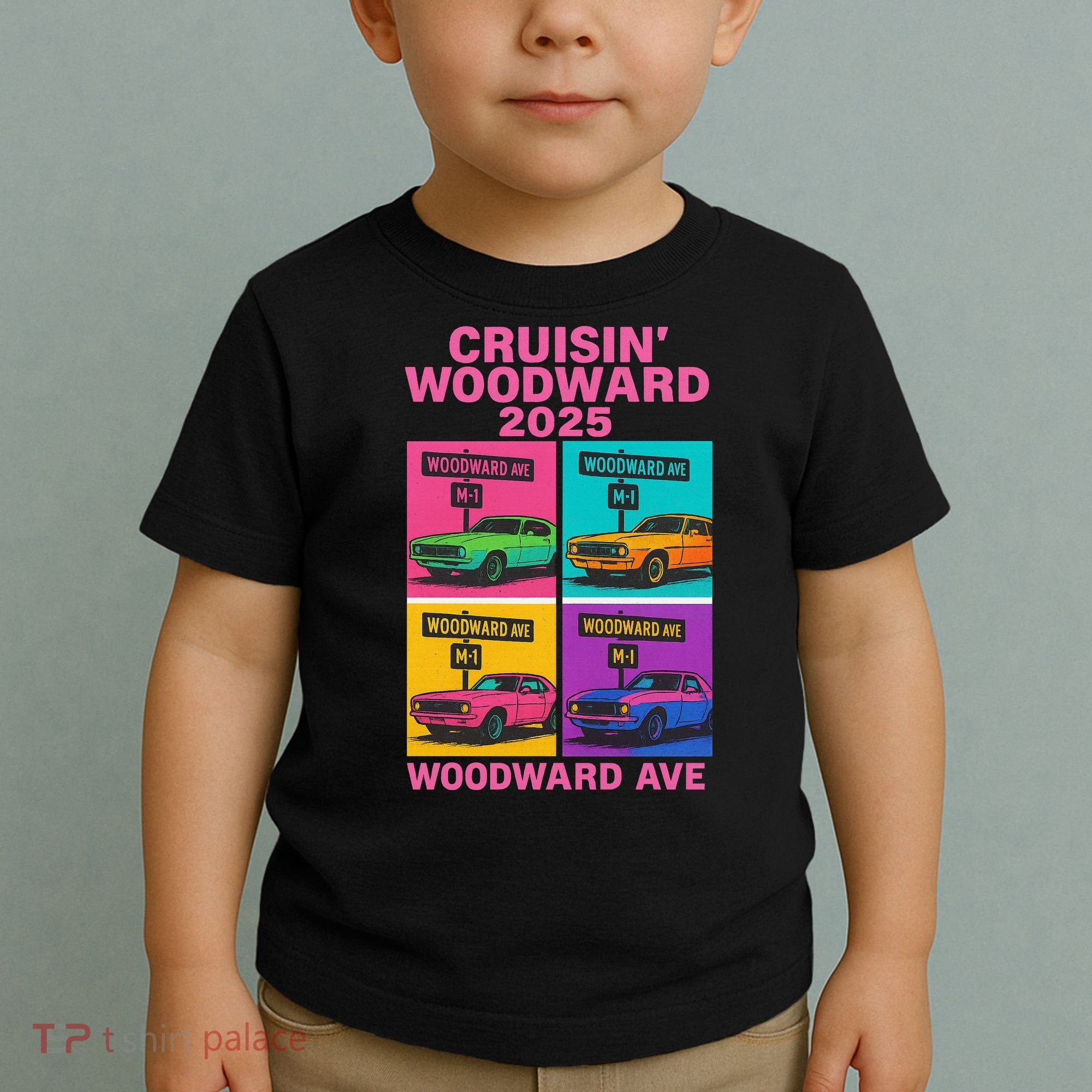 2025 Woodward Ave M1 Car Cruise Pop Art Toddler T-Shirt