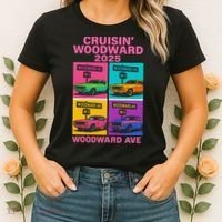 2025 Woodward Ave M1 Car Cruise Pop Art Women's T-Shirt thumb 2