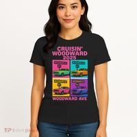 2025 Woodward Ave M1 Car Cruise Pop Art Women's T-Shirt thumb 4