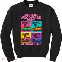 2025 Woodward Ave M1 Car Cruise Pop Art Kids Sweatshirt thumb 0