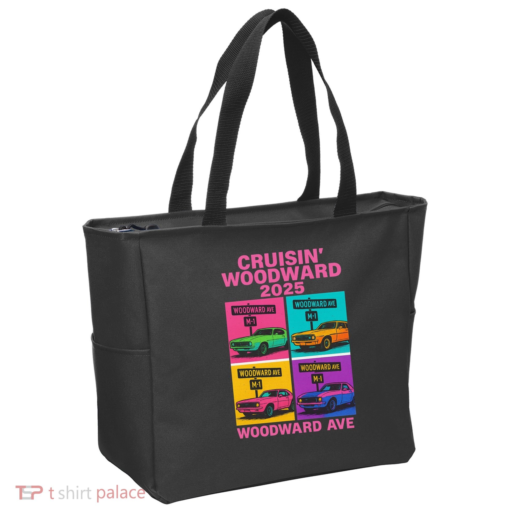 2025 Woodward Ave M1 Car Cruise Pop Art Tote Bag
