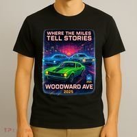 2025 Woodward Ave Where Miles Tell Stories Car Cruise T-Shirt thumb 3