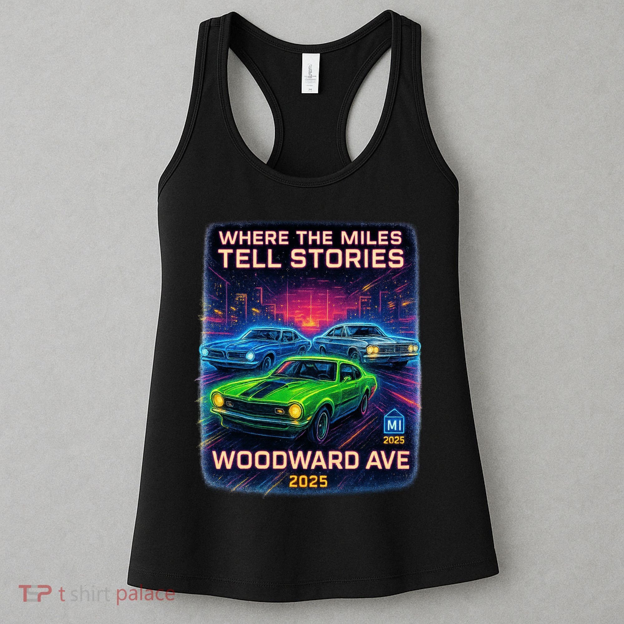 2025 Woodward Ave Where Miles Tell Stories Car Cruise Women's Tank Top