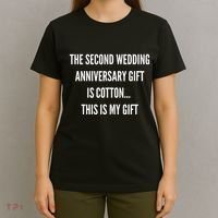 2nd Wedding Anniversary Gifts Cotton Him Husband Her T-Shirt thumb 4
