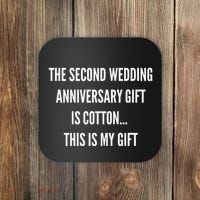 2nd Wedding Anniversary Gifts Cotton Him Husband Her Coaster thumb 0