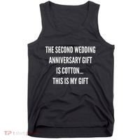 2nd Wedding Anniversary Gifts Cotton Him Husband Her Tank Top thumb 0