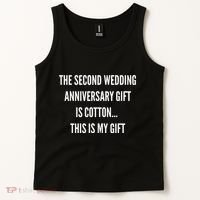 2nd Wedding Anniversary Gifts Cotton Him Husband Her Tank Top thumb 2