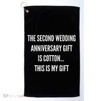 2nd Wedding Anniversary Gifts Cotton Him Husband Her Golf Towel thumb 0