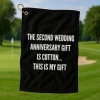 2nd Wedding Anniversary Gifts Cotton Him Husband Her Golf Towel thumb 1