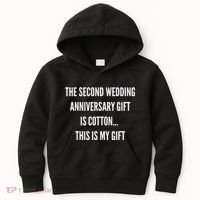 2nd Wedding Anniversary Gifts Cotton Him Husband Her Kids Hoodie thumb 0