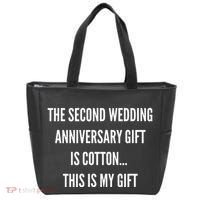 2nd Wedding Anniversary Gifts Cotton Him Husband Her Tote Bag thumb 0