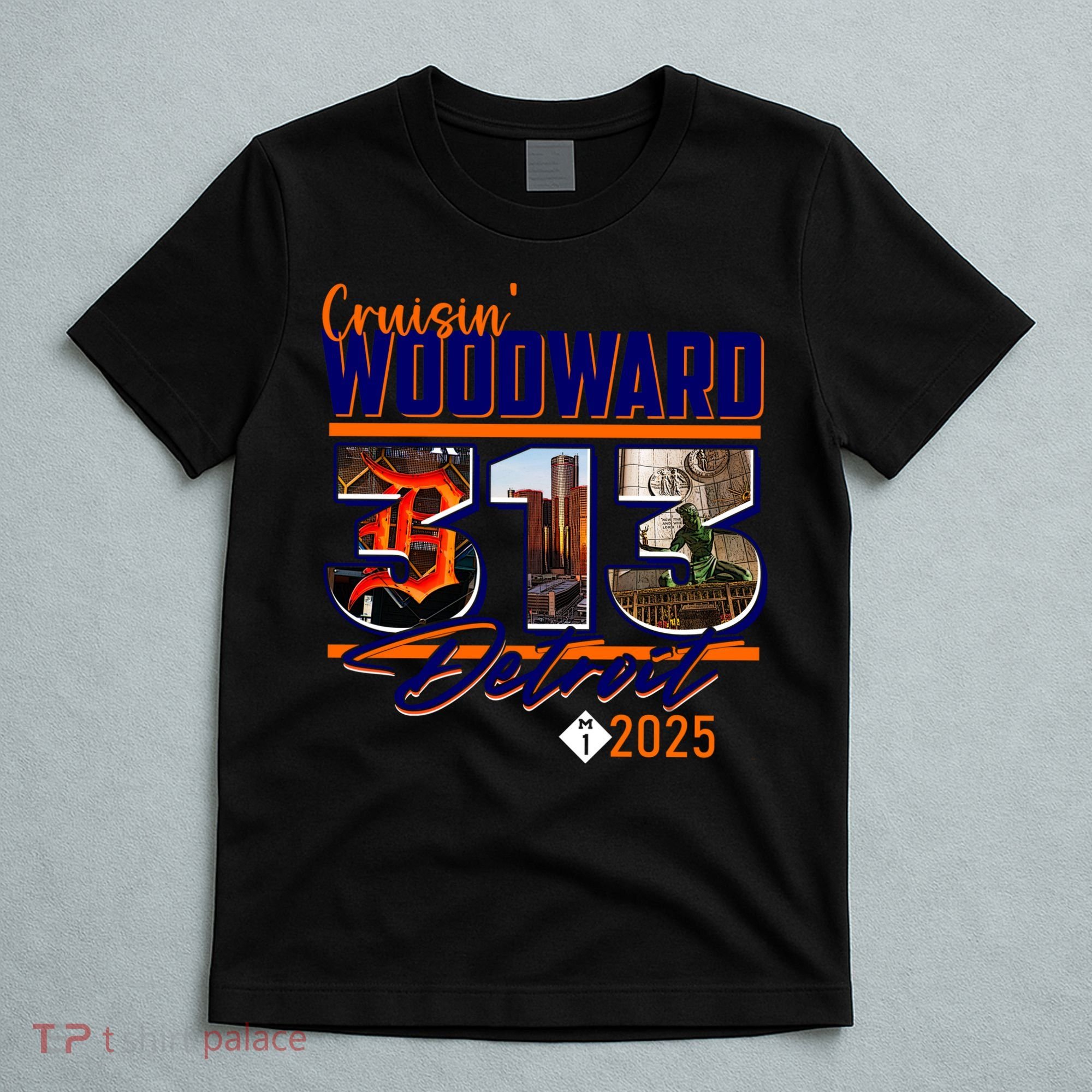 2025 Woodward Ave 313 Cruising Detroit T-Shirt