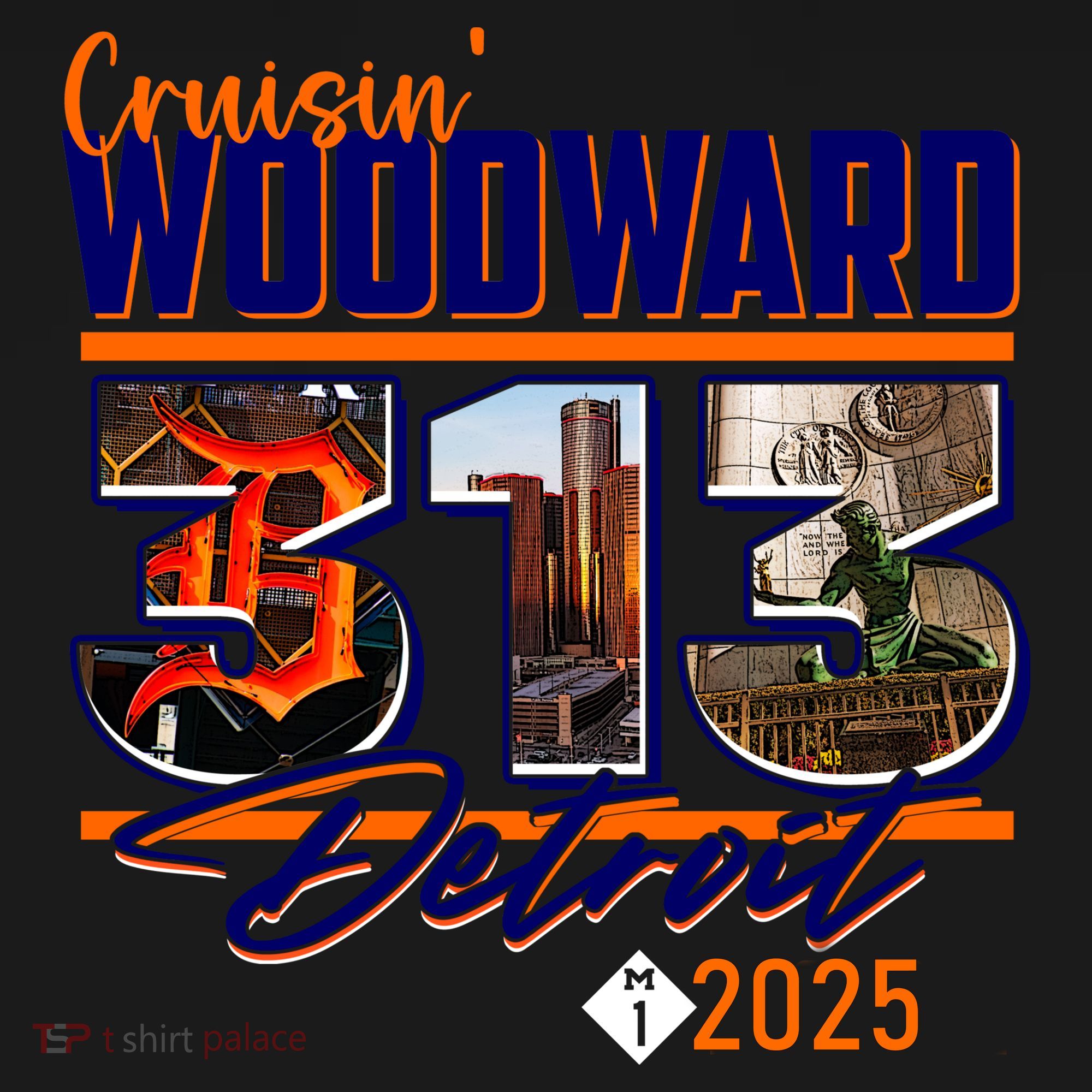 2025 Woodward Ave 313 Cruising Detroit Women's Tank Top