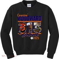 2025 Woodward Ave 313 Cruising Detroit Kids Sweatshirt thumb 0