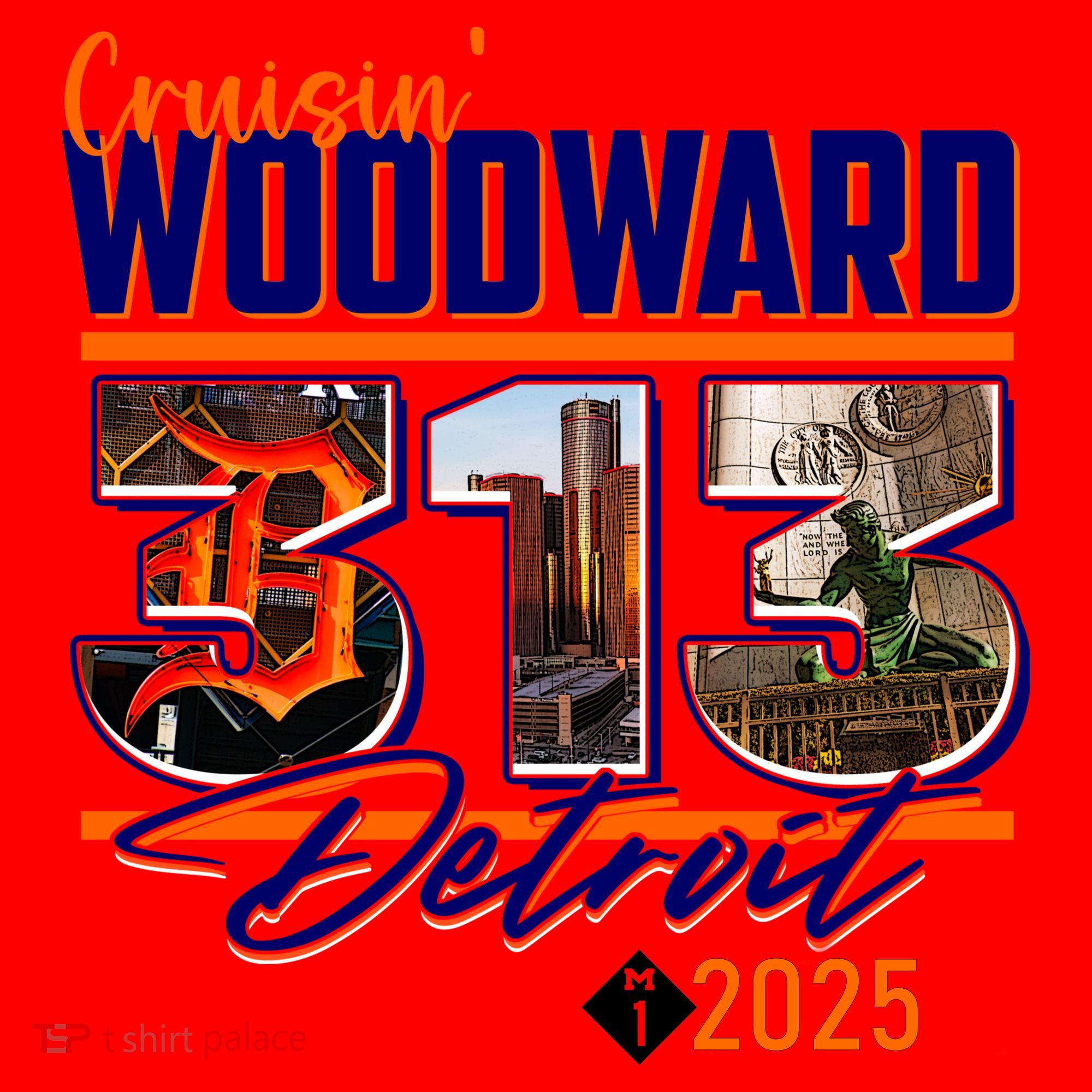 2025 Woodward Ave 313 Cruising Detroit Santa Hat