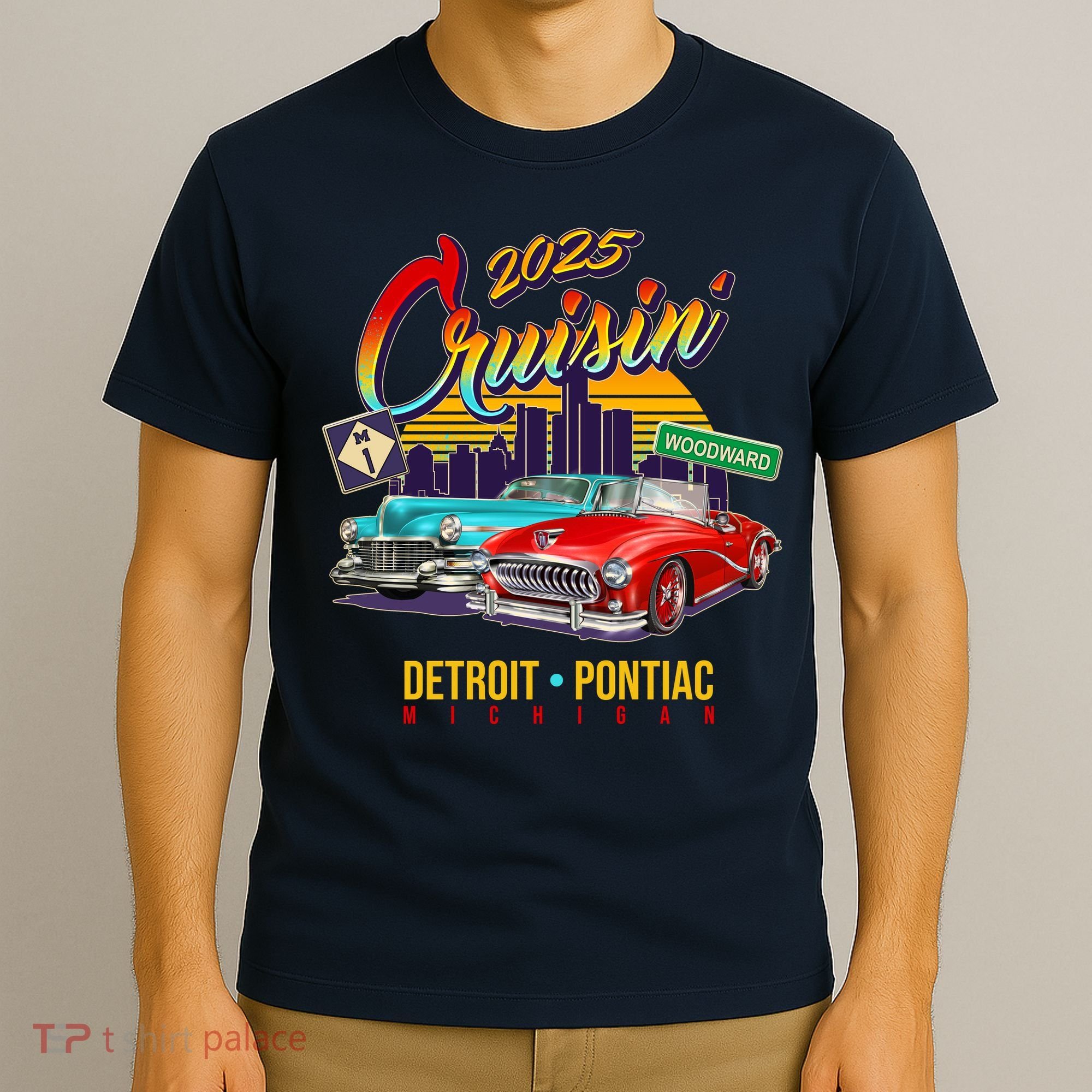 2025 Woodward Cruisin Detroit To Pontiac T-Shirt