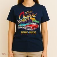 2025 Woodward Cruisin Detroit To Pontiac T-Shirt thumb 4