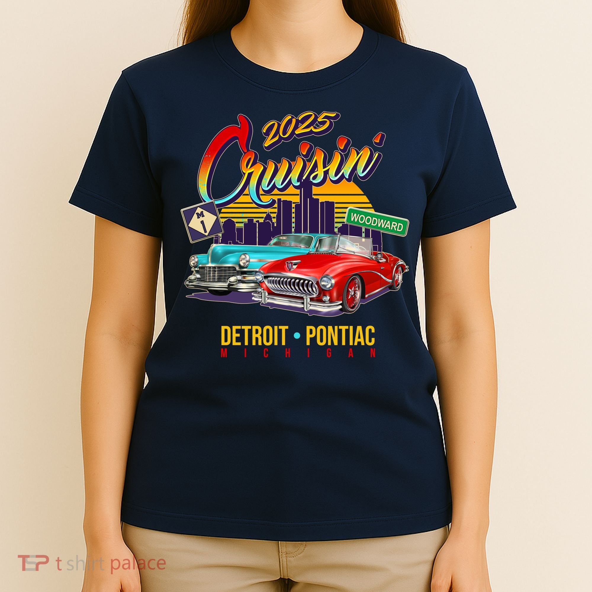 2025 Woodward Cruisin Detroit To Pontiac T-Shirt