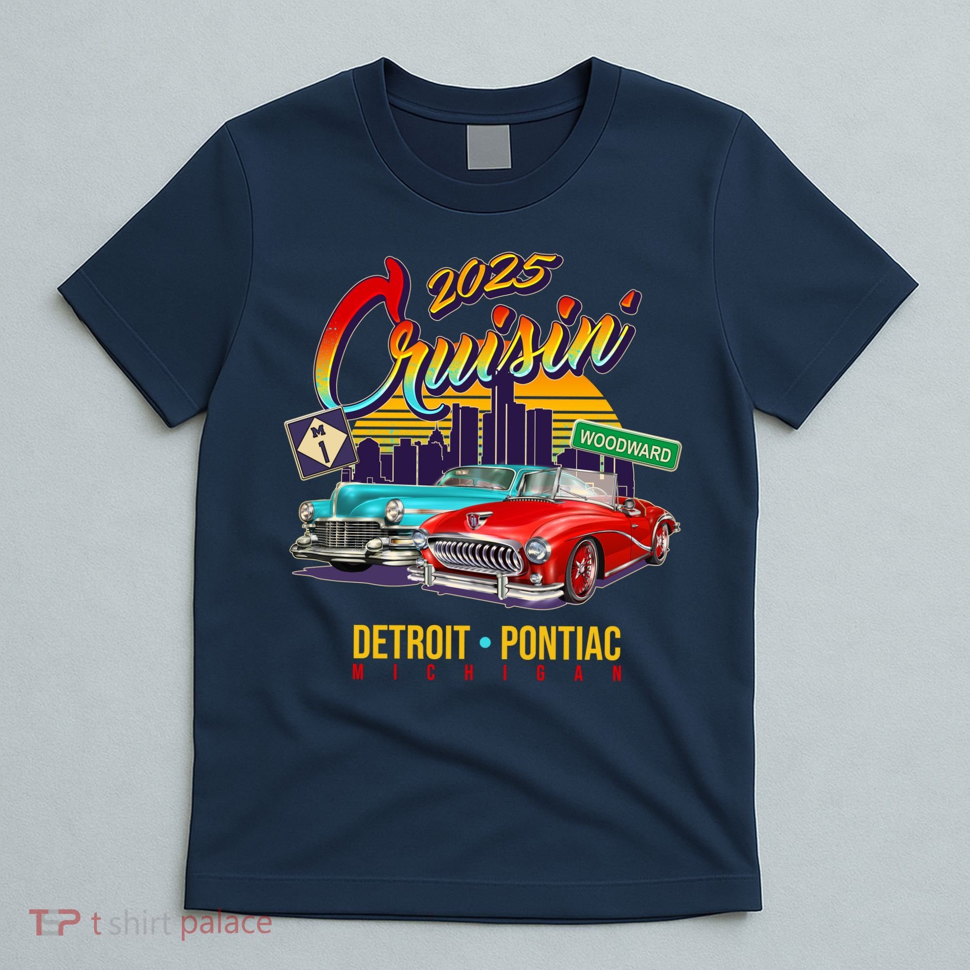 2025 Woodward Cruisin Detroit To Pontiac T-Shirt