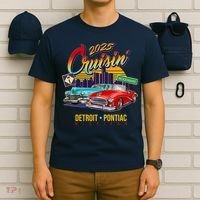 2025 Woodward Cruisin Detroit To Pontiac T-Shirt thumb 6