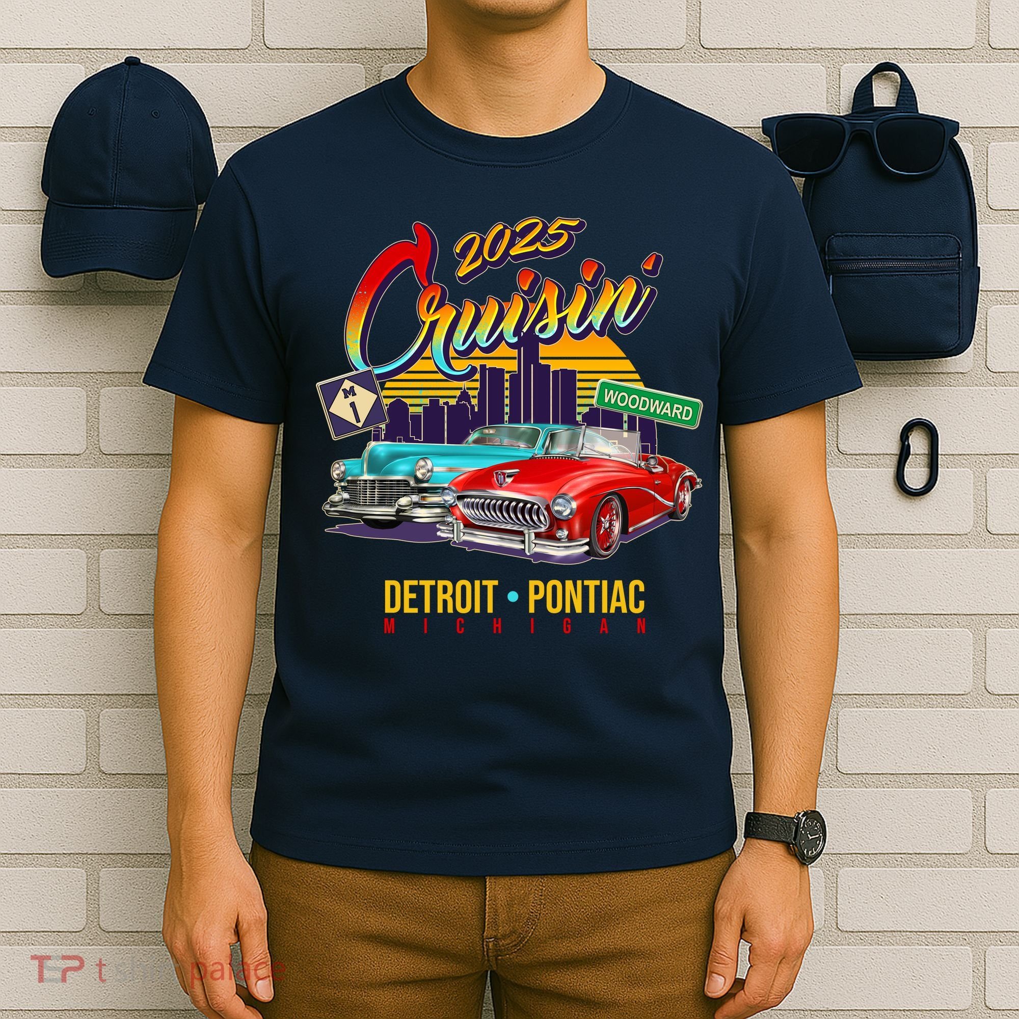 2025 Woodward Cruisin Detroit To Pontiac T-Shirt