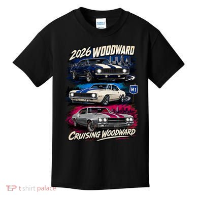 2026 Woodward Cruising with Classic Muscle Cars Kids T-Shirt