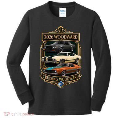 2026 Woodward Cruising Car Event Michigan M1 Kids Long Sleeve Shirt