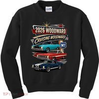 2026 Woodward Cruising M1 Classic Car Cruise Mustang Kids Sweatshirt thumb 0
