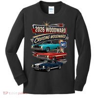 2026 Woodward Cruising M1 Classic Car Cruise Mustang Kids Long Sleeve Shirt thumb 0