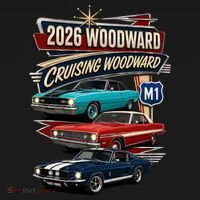 2026 Woodward Cruising M1 Classic Car Cruise Mustang Kids Long Sleeve Shirt thumb 2