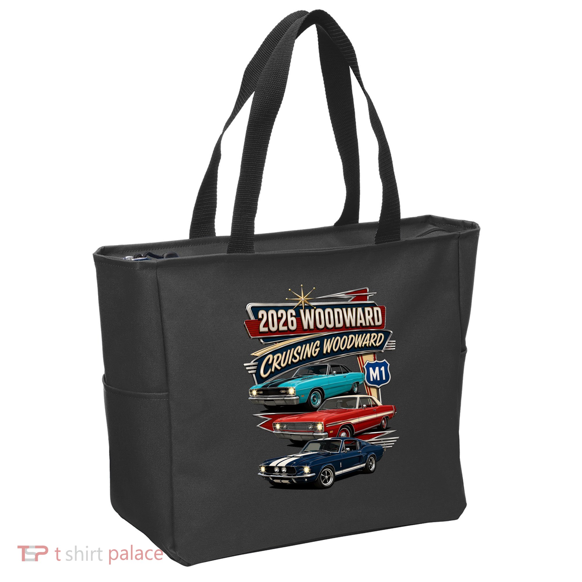 2026 Woodward Cruising M1 Classic Car Cruise Mustang Tote Bag