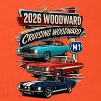 2026 Woodward Cruising M1 Classic Car Cruise Mustang Kids Hoodie thumb 2