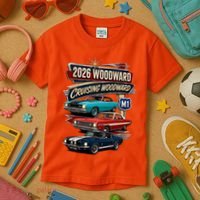 2026 Woodward Cruising M1 Classic Car Cruise Mustang Kids T-Shirt thumb 3
