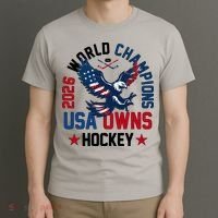 2026 World Champions USA Owns Hockey T-Shirt thumb 3