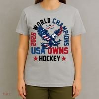 2026 World Champions USA Owns Hockey T-Shirt thumb 4