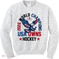 2026 World Champions USA Owns Hockey Kids Sweatshirt thumb 0