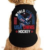 2026 World Champions USA Owns Hockey Doggie Tank thumb 0