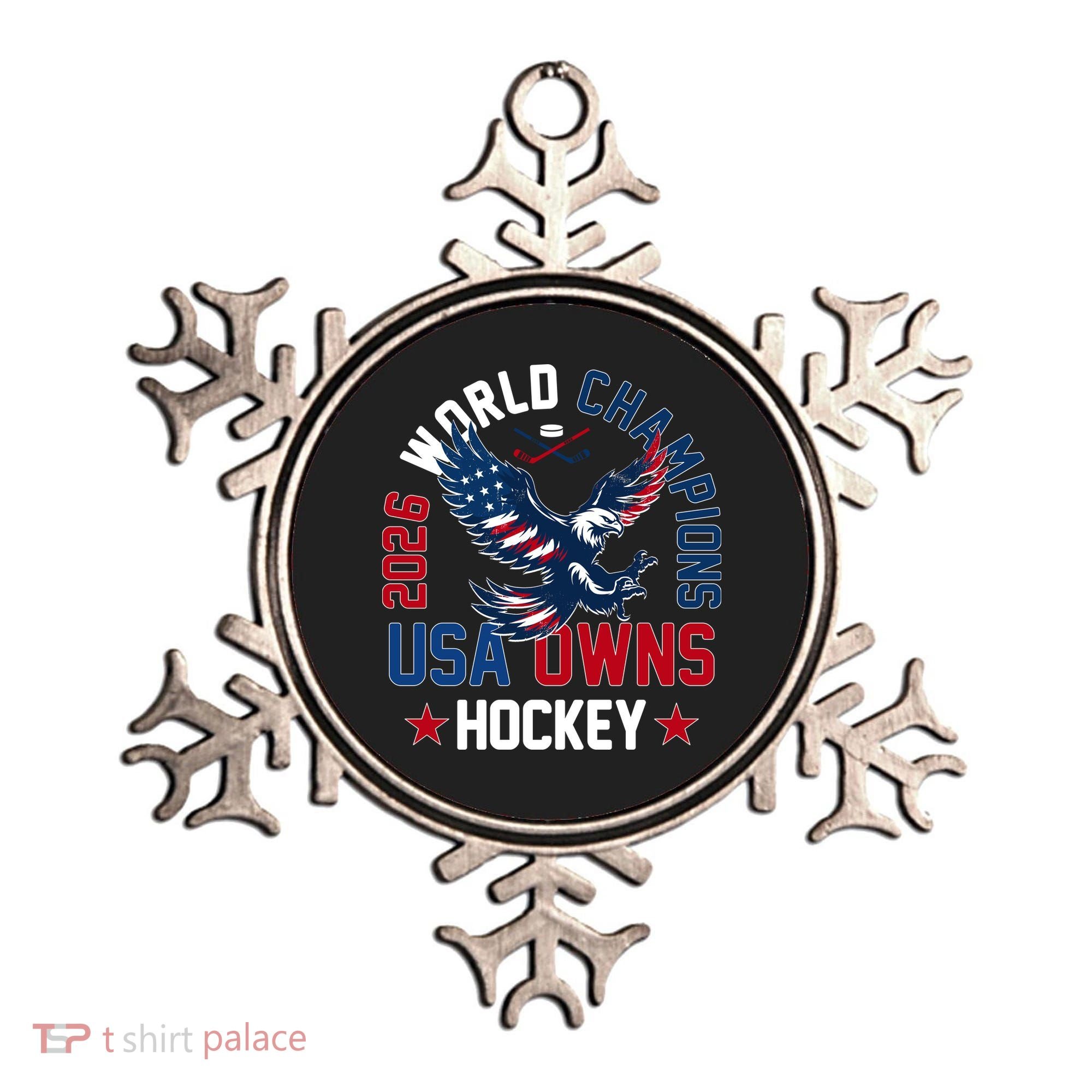 2026 World Champions USA Owns Hockey Ornament