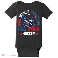 2026 World Champions USA Owns Hockey Baby Bodysuit thumb 0