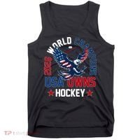 2026 World Champions USA Owns Hockey Tank Top thumb 0