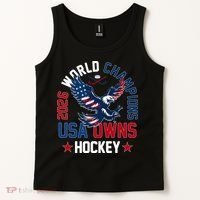 2026 World Champions USA Owns Hockey Tank Top thumb 2