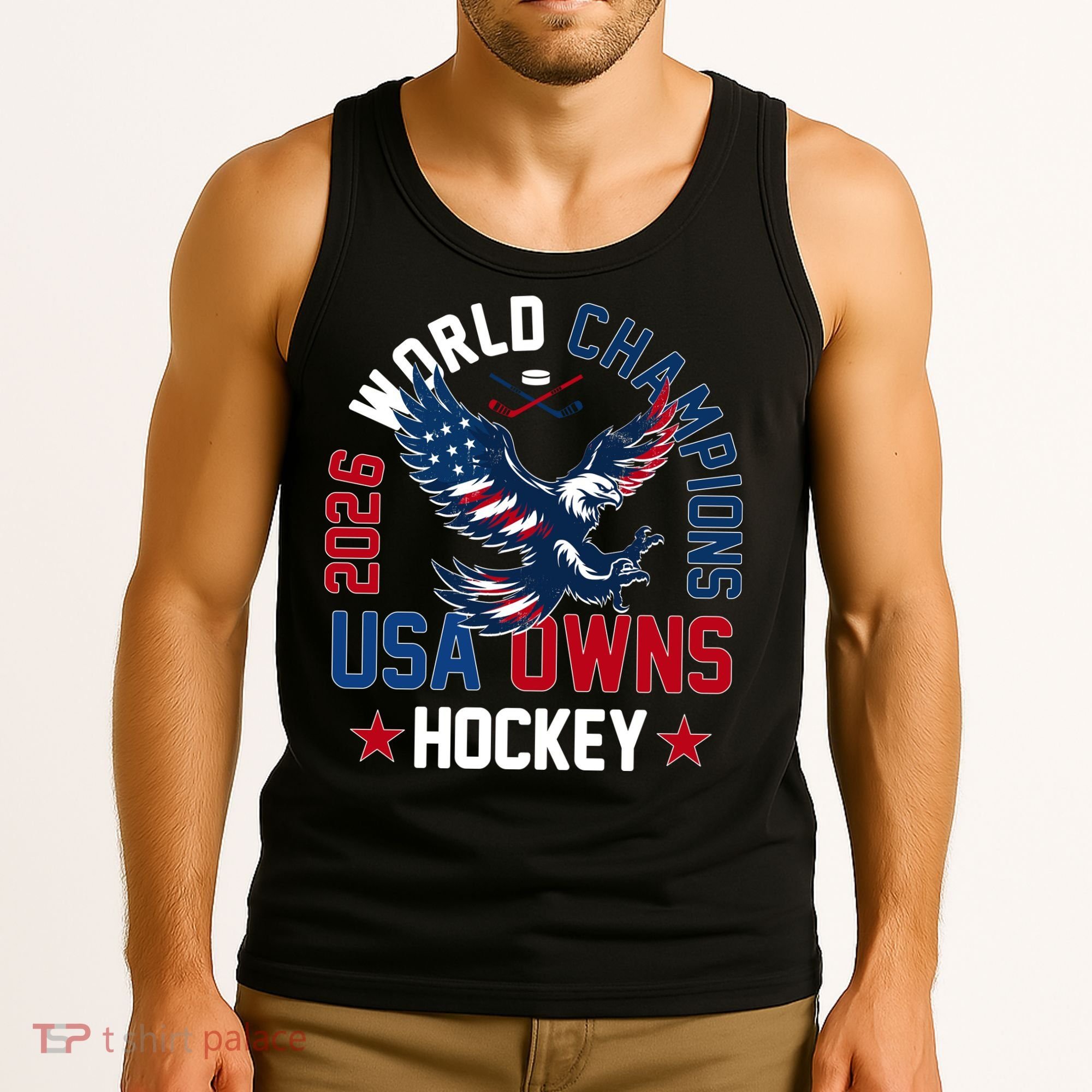 2026 World Champions USA Owns Hockey Tank Top
