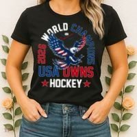 2026 World Champions USA Owns Hockey Women's T-Shirt thumb 2